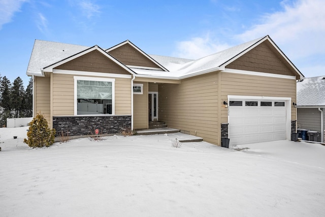 craftsman inspired home with a garage