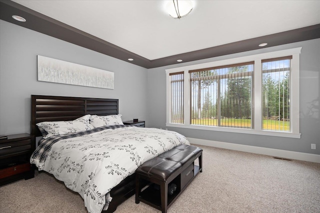 view of carpeted bedroom