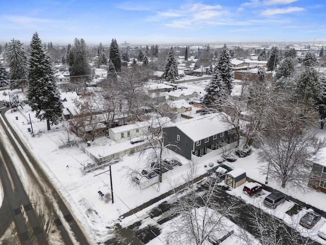 view of snowy aerial view