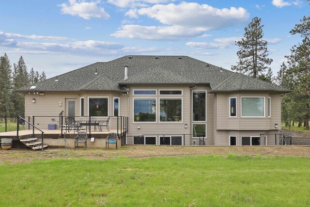 6919 E Spangle-Waverly Rd, Spangle, WA 99031 - rear view of property featuring a yard and a shingled roof