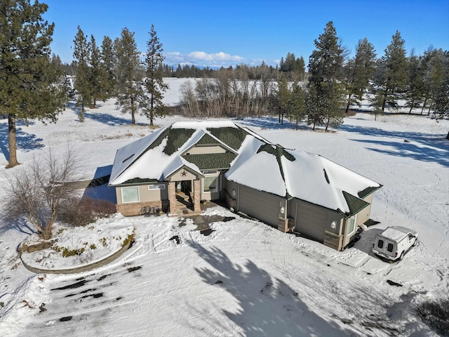 view of snowy aerial view