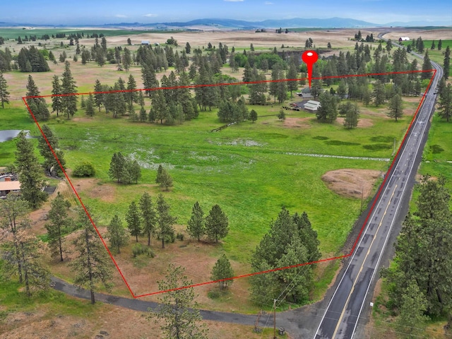 6919 E Spangle-Waverly Rd, Spangle, WA 99031 - overview of rural landscape featuring property boundaries highlighted