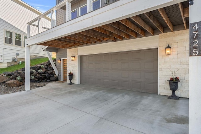 view of garage