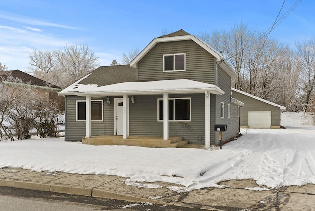 view of front of house featuring a garage and covered porch