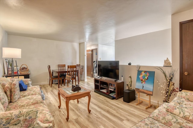 living room featuring light hardwood / wood-style floors