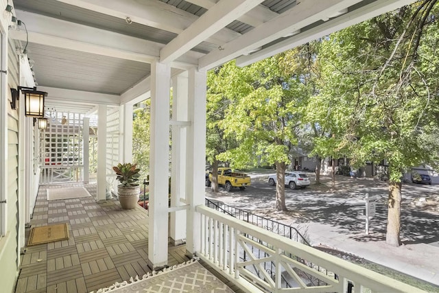 balcony with covered porch