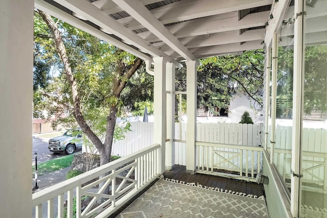 view of unfurnished sunroom