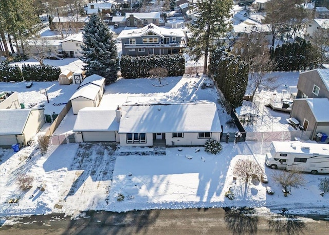 view of snowy aerial view