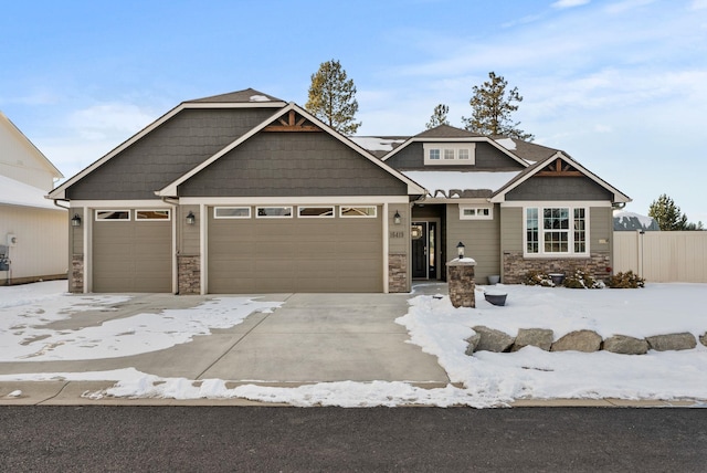 craftsman-style house with a garage