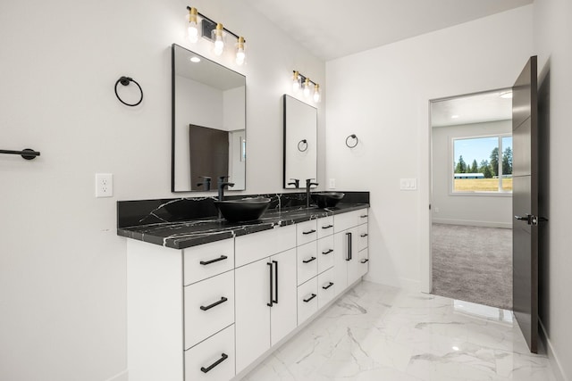 914 E Deer Park-Milan Rd, Deer Park, WA 99006 - full bath with baseboards, marble finish flooring, and double vanity