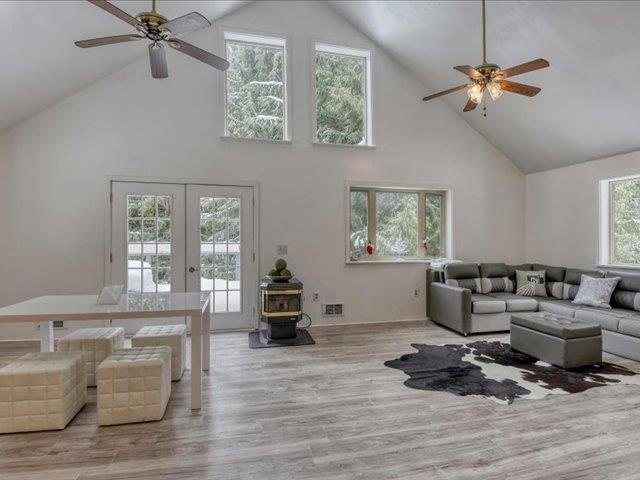 dining area featuring light hardwood / wood-style floors, french doors, and a wealth of natural light