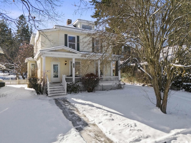 view of front of home with covered porch