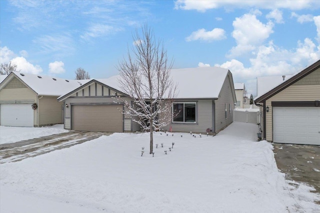 view of front of home with a garage