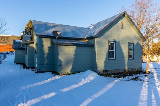 view of snowy exterior