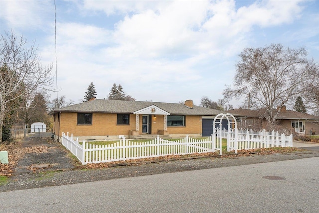 view of single story home