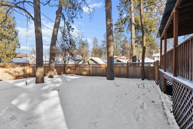 view of snowy yard