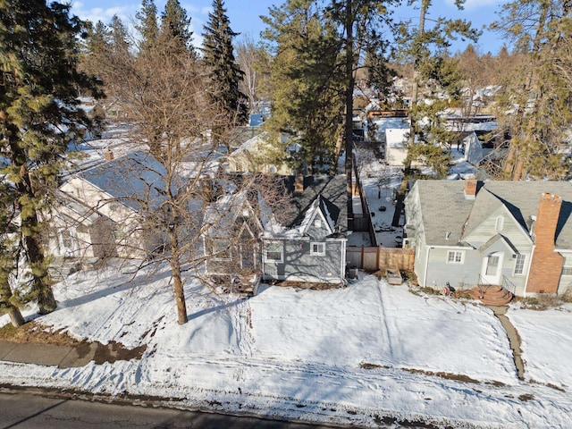 view of snowy aerial view