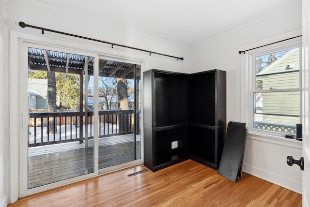 interior space featuring wood-type flooring