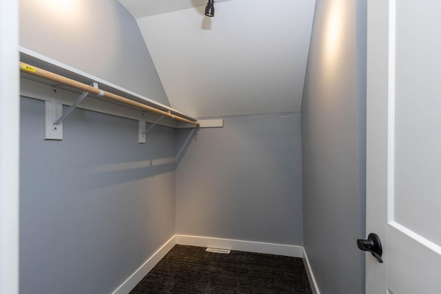 spacious closet featuring vaulted ceiling