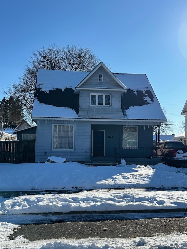 front facade with a porch