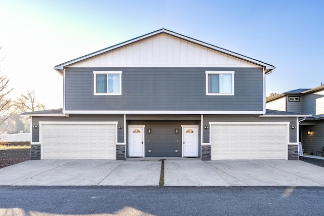 view of property featuring a garage