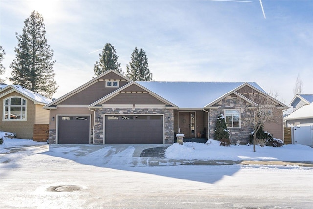 view of front of house with a garage