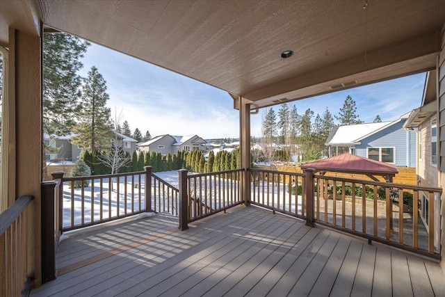 deck featuring a gazebo