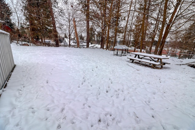 view of snowy yard