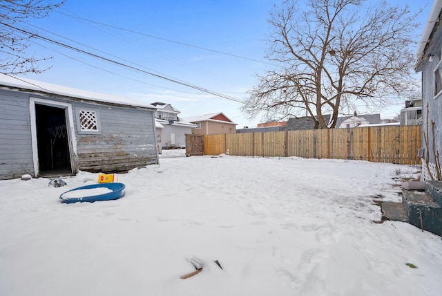 view of snowy yard