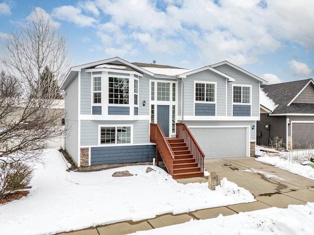 view of front of home with a garage