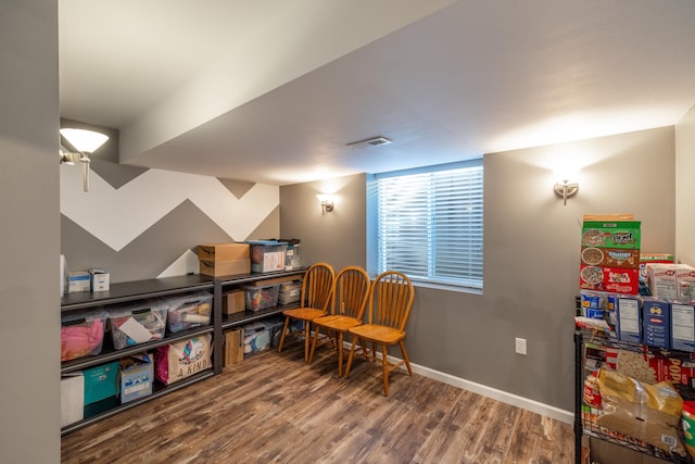 living area featuring wood-type flooring