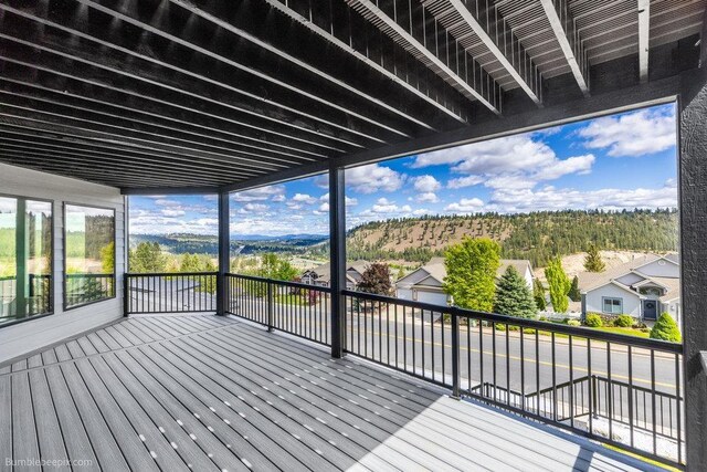5022 S Lincoln Way, Spokane, WA 99224 - wooden deck with a residential view and a mountain view