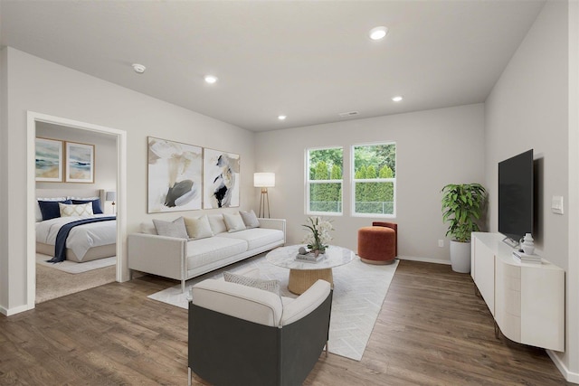 living room featuring hardwood / wood-style floors