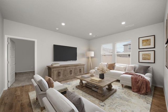 living room featuring hardwood / wood-style flooring