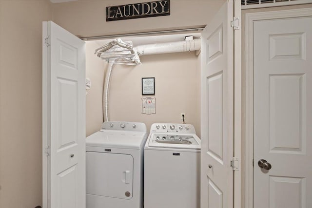 laundry room featuring washing machine and clothes dryer