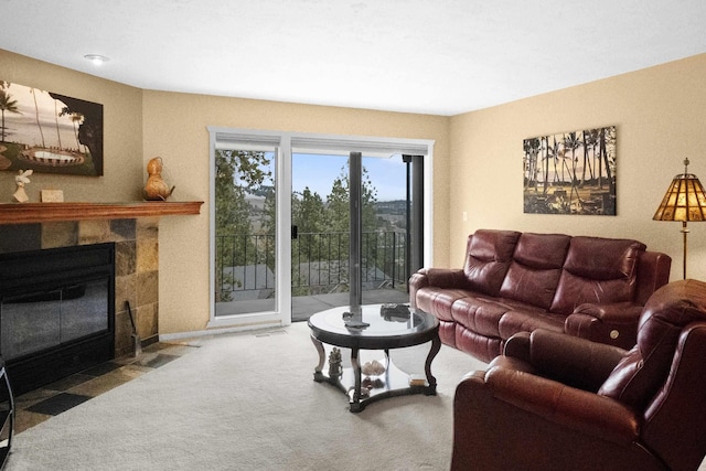 5107N Argonne Ln # 4, Spokane, WA 99212 - carpeted living room with a fireplace and visible vents
