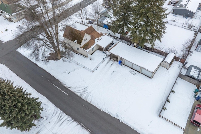 view of snowy aerial view