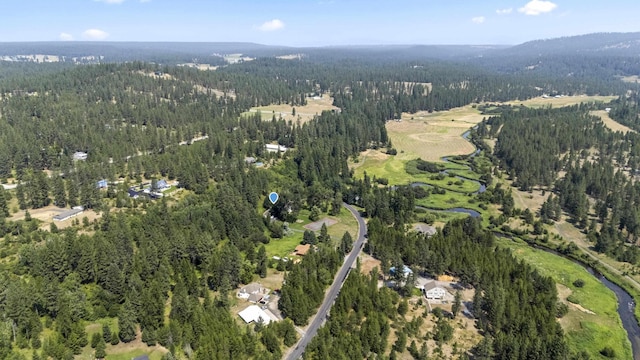 bird's eye view with a view of trees