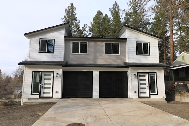 contemporary house with an attached garage