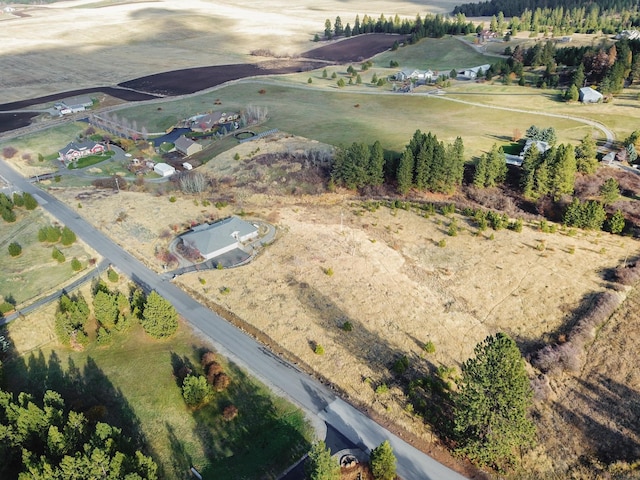 drone / aerial view with a rural view