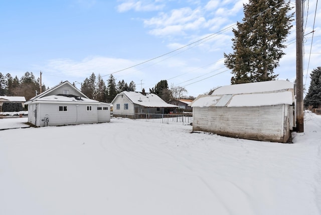 view of yard covered in snow