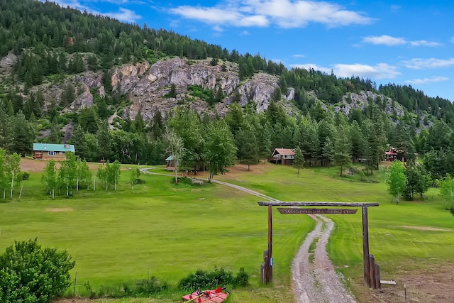 view of property's community featuring a view of trees