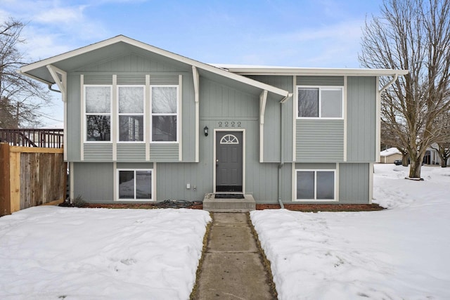 bi-level home with fence