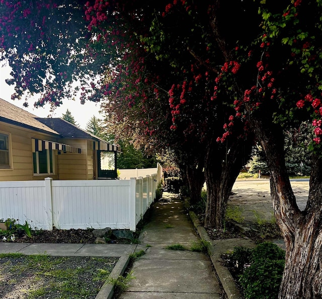 view of home's exterior with a fenced front yard