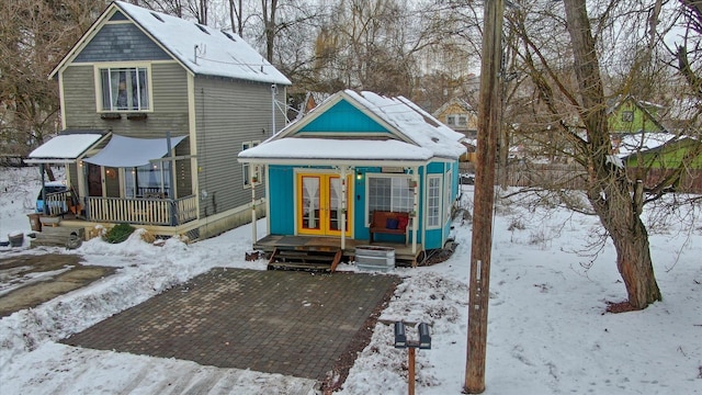 view of front of property with french doors