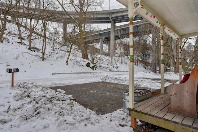 view of snowy yard