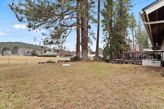 view of yard featuring a deck