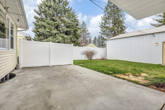 view of patio featuring fence