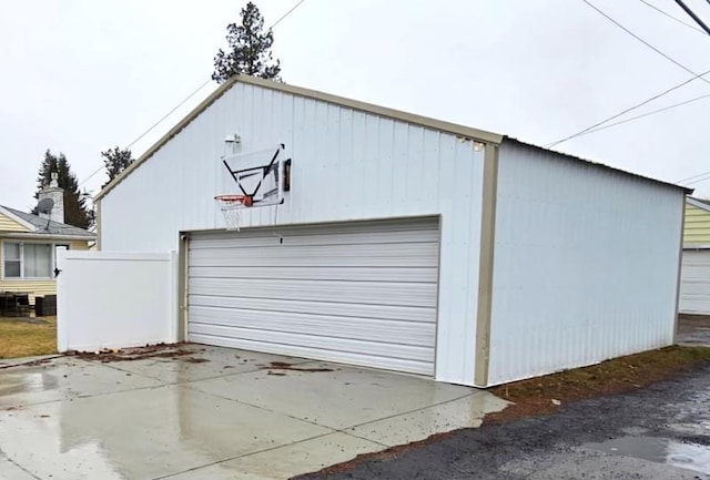 view of detached garage