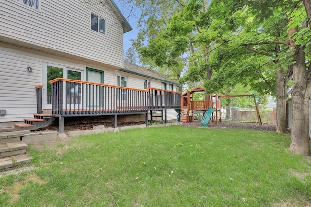 1107 E Chantel Dr, Spokane, WA 99218 - view of yard featuring a deck and a playground